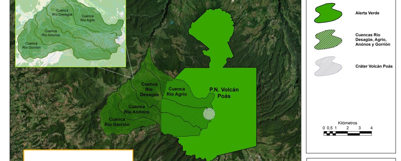Cambios en el estado de Alertas en el volcán Poás  
